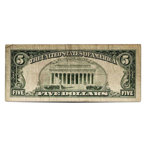 $5 U.S. Red Seal Note (Good to Very Fine), 1963