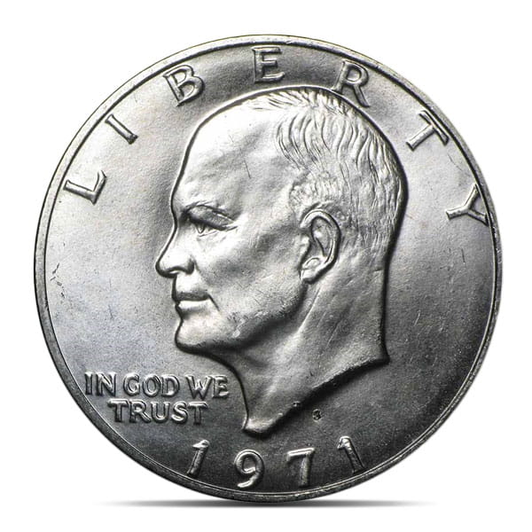 40% Silver Uncirculated Eisenhower Dollar - 1971-S (Blue Mint Envelope)