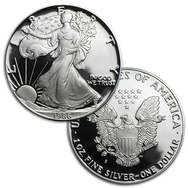 1986 Proof Silver American Eagle - 1 Troy Oz .999 Pure (First Year of Issue)