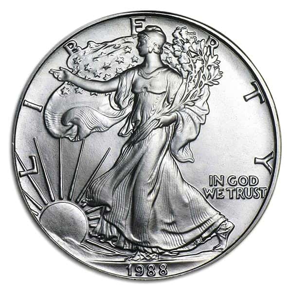 1988 Silver American Eagle - 1 Troy Ounce, .999 Pure