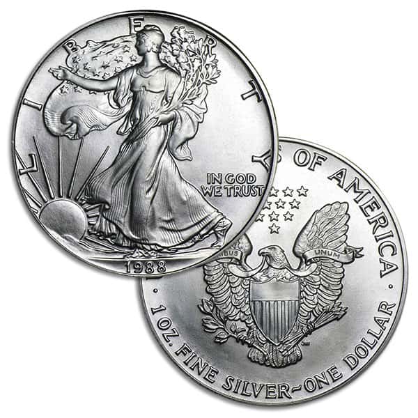 1988 Silver American Eagle - 1 Troy Ounce, .999 Pure