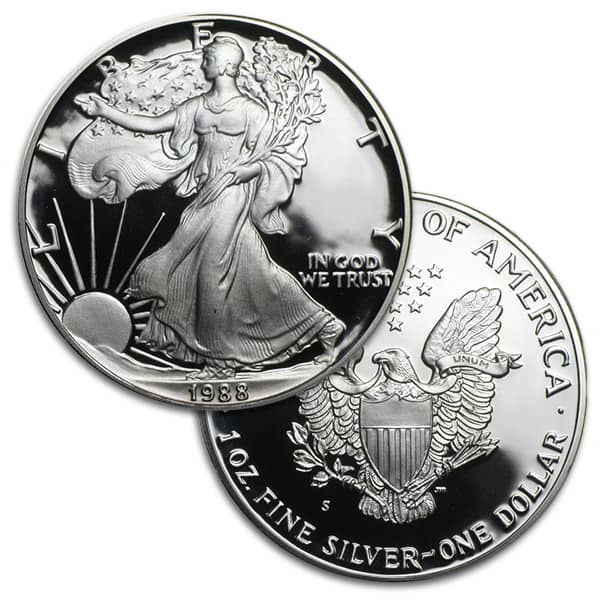 1988 Proof Silver American Eagle - 1 Troy Oz .999 Pure