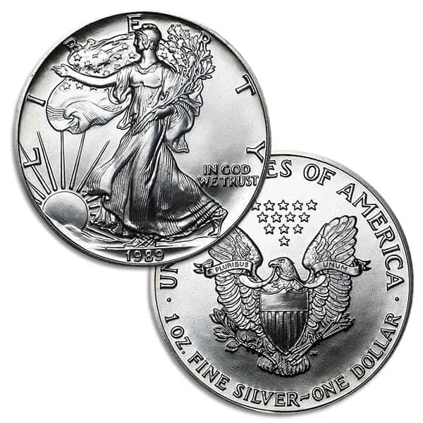 1989 Silver American Eagle - 1 Troy Ounce, .999 Pure