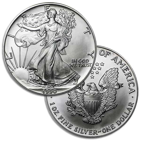 1990 Silver American Eagle - 1 Troy Ounce, .999 Pure
