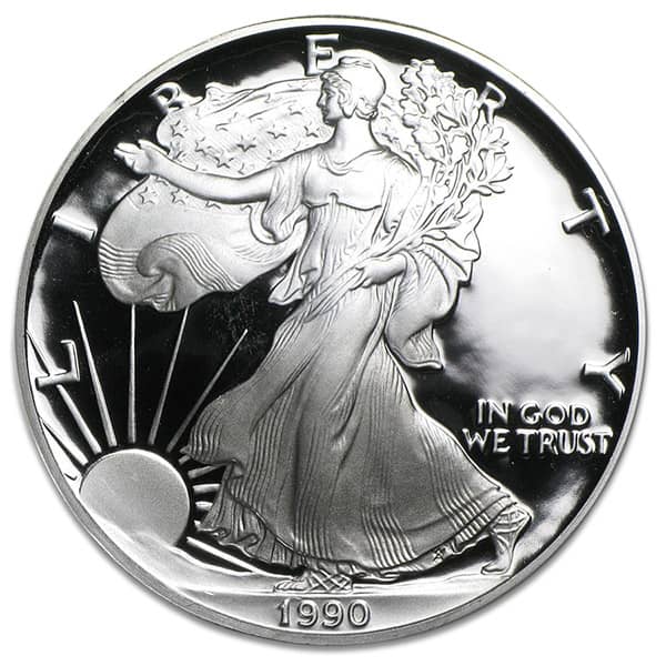 1990 Proof Silver American Eagle - 1 Troy Oz .999 Pure