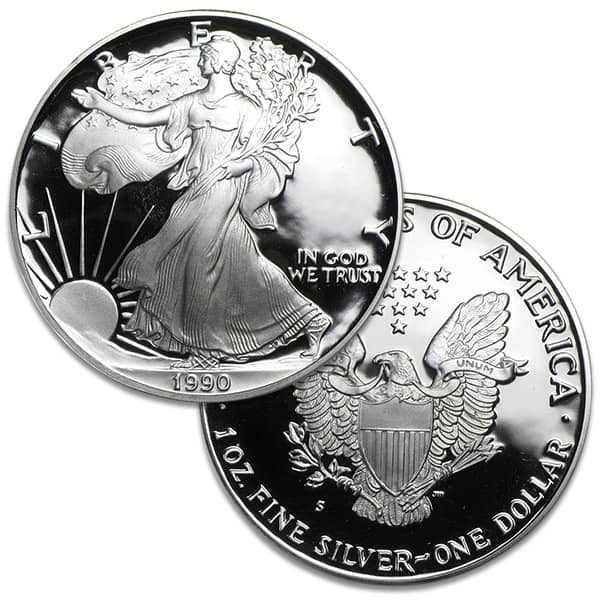 1990 Proof Silver American Eagle - 1 Troy Oz .999 Pure
