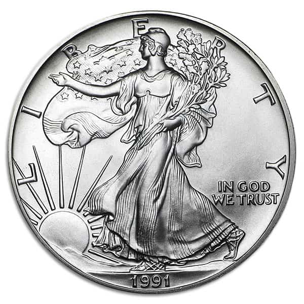 1991 Silver American Eagle - 1 Troy Ounce, .999 Pure