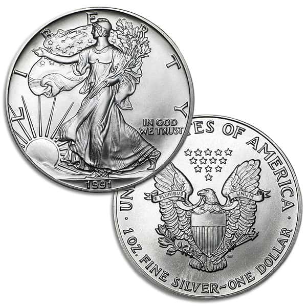 1991 Silver American Eagle - 1 Troy Ounce, .999 Pure