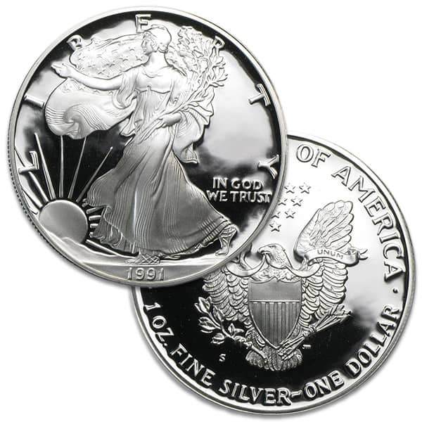 1991 Proof Silver American Eagle - 1 Troy Oz .999 Pure