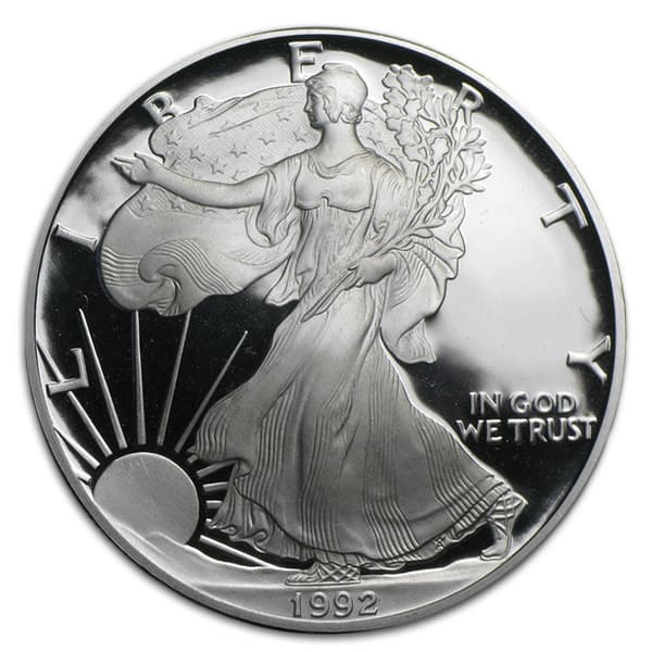 1992 Proof Silver American Eagle - 1 Troy Oz .999 Pure
