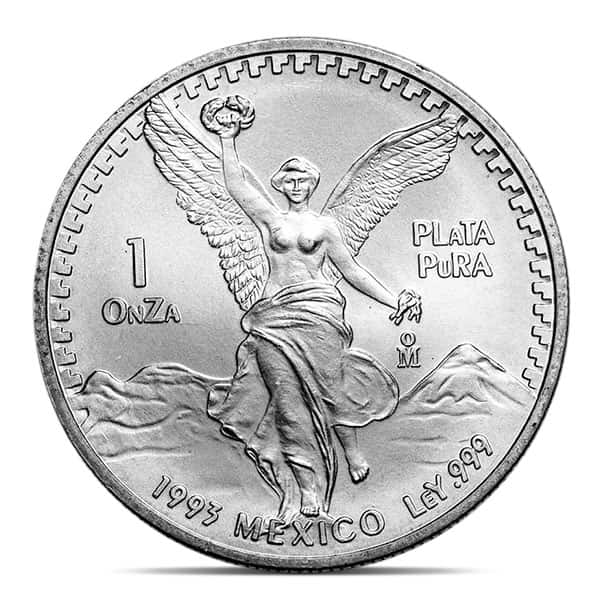 1993 Mexican Libertad - 1 Troy Oz, .999 Pure Silver