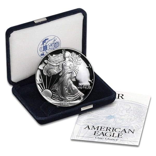 1994 Proof Silver American Eagle - 1 Troy Oz .999 Pure