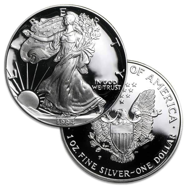 1994 Proof Silver American Eagle - 1 Troy Oz .999 Pure