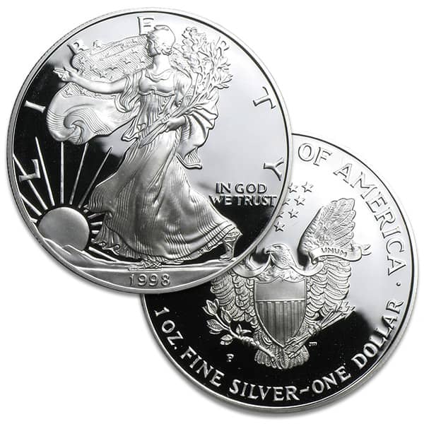 1998 Proof Silver American Eagle - 1 Troy Oz .999 Pure