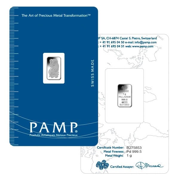 1 Gram Palladium Bars (in Assay)