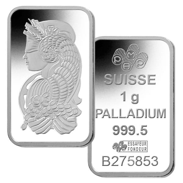 1 Gram Palladium Bars (in Assay)