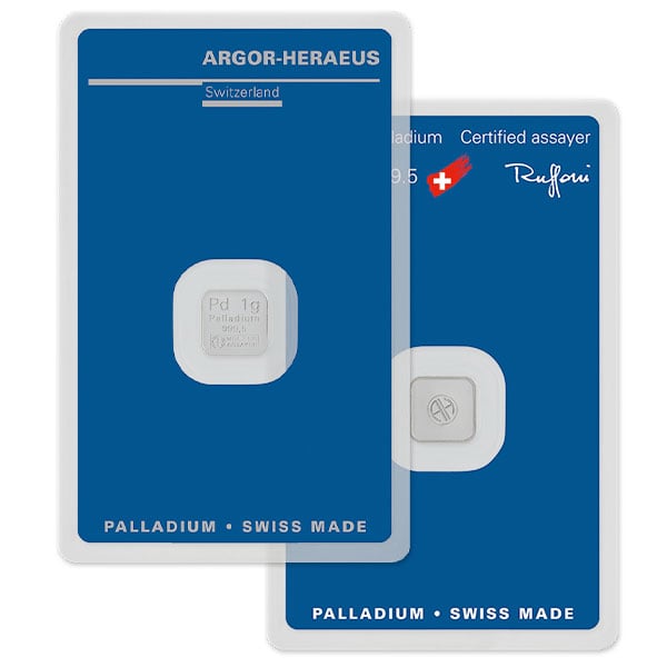 1 Gram Palladium Bars (in Assay)