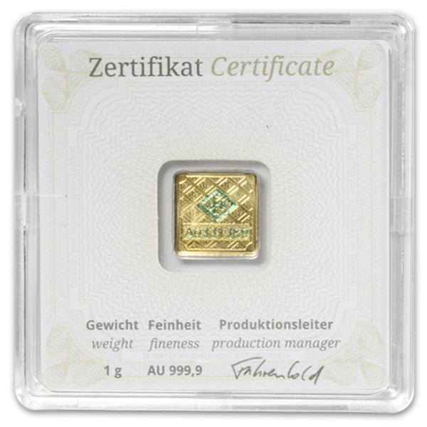 Geiger GOLD Bar - 1 Gram .9999 Pure, in Assay thumbnail