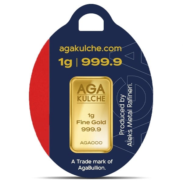 Keychain Assay AgaBullion Gold Bar, 1 Gram .9999 Pure