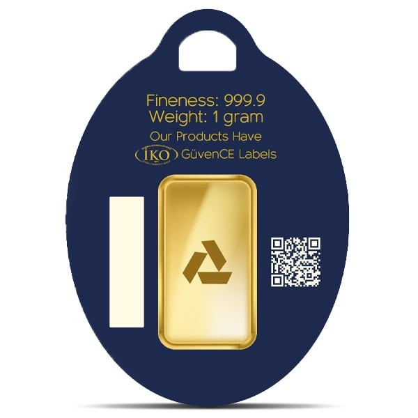 Keychain Assay AgaBullion Gold Bar, 1 Gram .9999 Pure