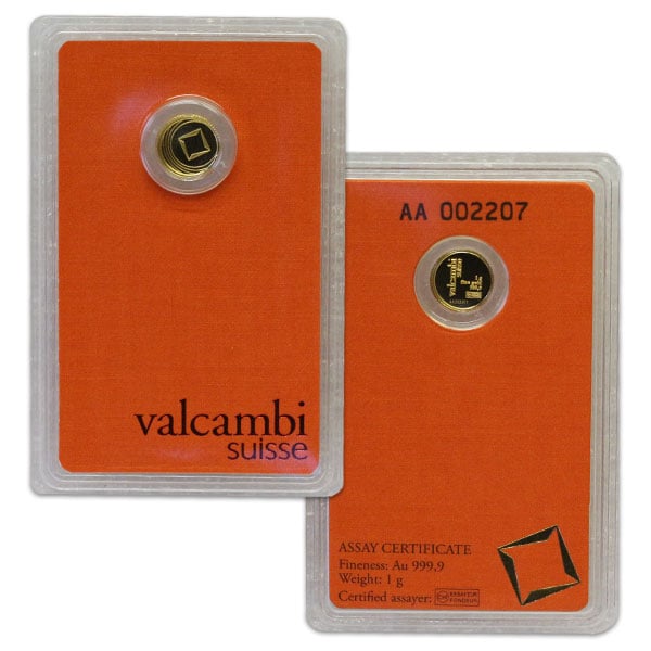 Valcambi Gold 1 Gram Round - .9999 Pure