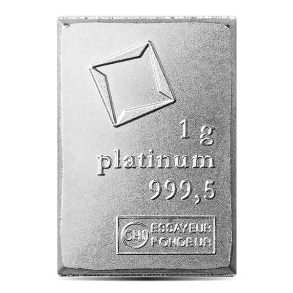 Platinum Bar, 1 Gram .9995 Pure - NO Assay Package