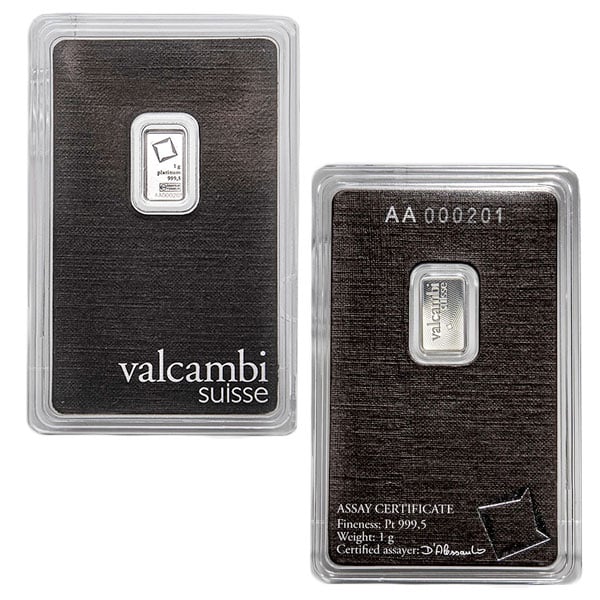 1 Gram Platinum Bars (In Assay)