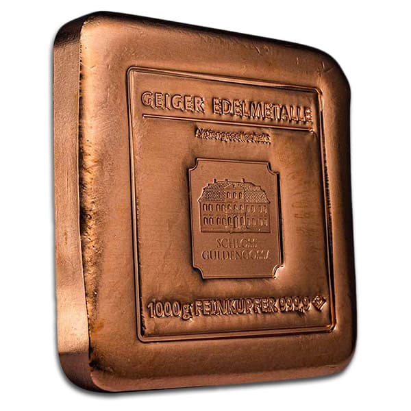 Geiger COPPER Bar - 1 Kilo, .9999 Pure