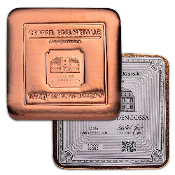 1 Kilogram Geiger Copper Bars for Sale Money Metals