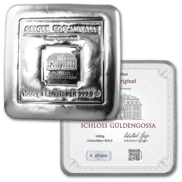 1 Kg Mint Sealed Geiger Silver Bars for Sale - Money Metals