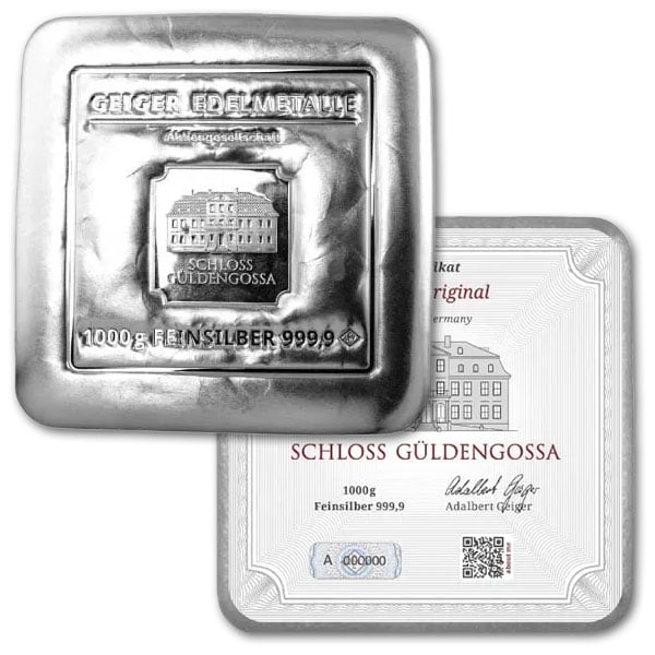 Geiger SILVER Bar - 1 Kilo .999 Pure, Mint Sealed