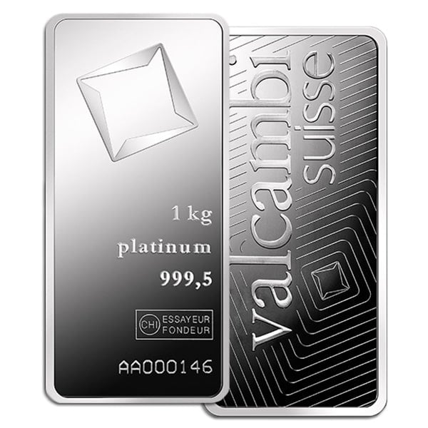 Platinum Bar - Valcambi 1 Kilo (32.151 Troy Ozs), .9995 Pure