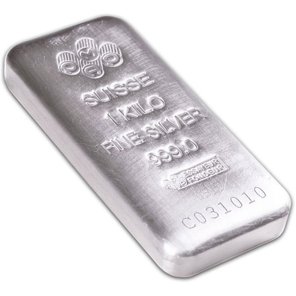 PAMP Suisse 1 Kilo Bar, .999 Pure Silver