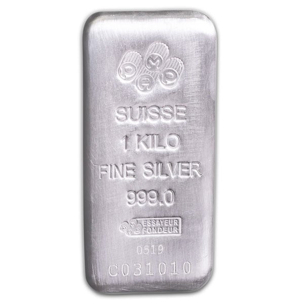 PAMP Suisse 1 Kilo Bar, .999 Pure Silver