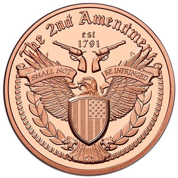 Copper Eagle 2nd Amendment Round - 1 AVDP Oz, .999 Pure Copper