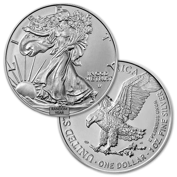 Random Year Silver Eagles (Dates/Type our Choice)