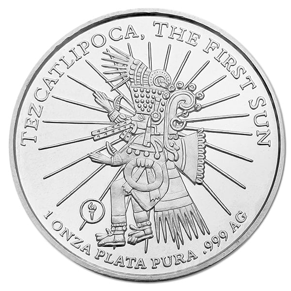 Aztec Round - First Sun God - .999 Pure Silver, 1 Troy Oz thumbnail