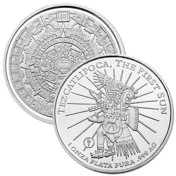Aztec Round - First Sun God - .999 Pure Silver, 1 Troy Oz thumbnail