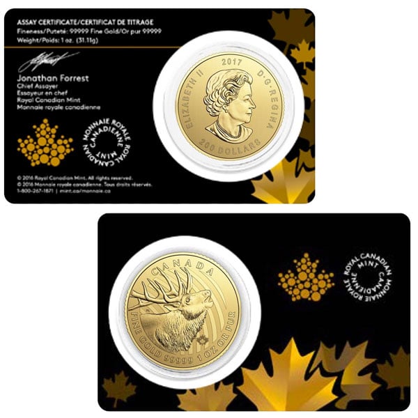 RCM Call of the Wild Elk - 1 Troy Oz .99999 Gold