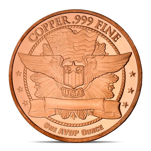 Copper Jefferson Nickel - 1 AVDP Oz, .999 Pure Round