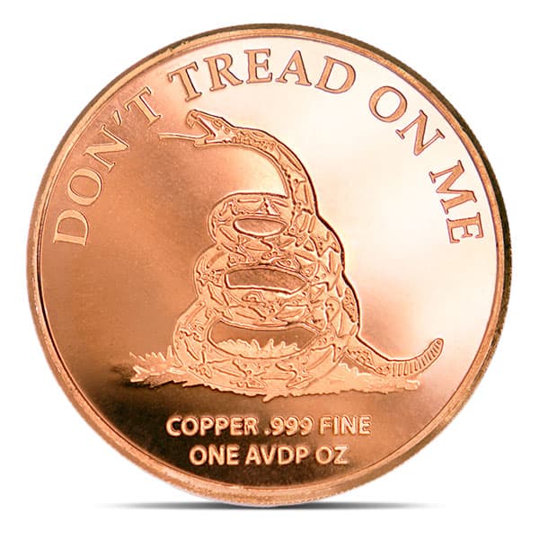 Copper Benjamin Franklin  Round - 1 AVDP Oz, .999 Pure Copper