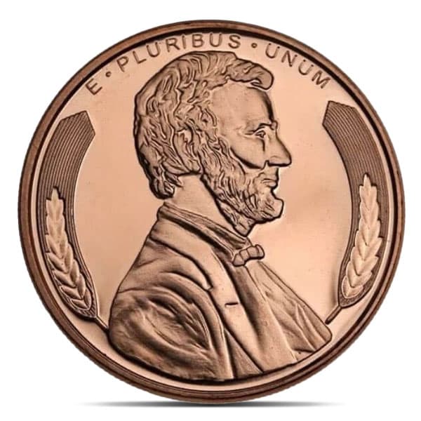 Copper Lincoln Round - 1 AVDP Oz, .999 Pure Copper