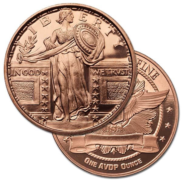 Walking Liberty 1 oz Copper Round (New)