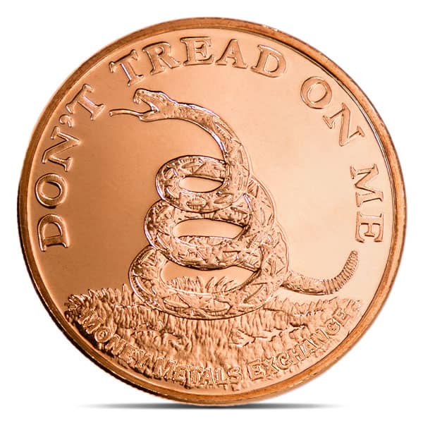 Don't Tread On Me 1 Oz Copper Rounds