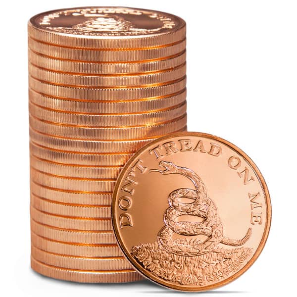 Don't Tread On Me 1 Oz Copper Rounds
