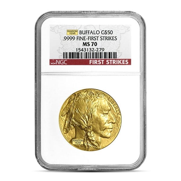 MS70 Graded American Buffalo - 1 Oz Gold (PCGS / NGC) - RANDOM Dates