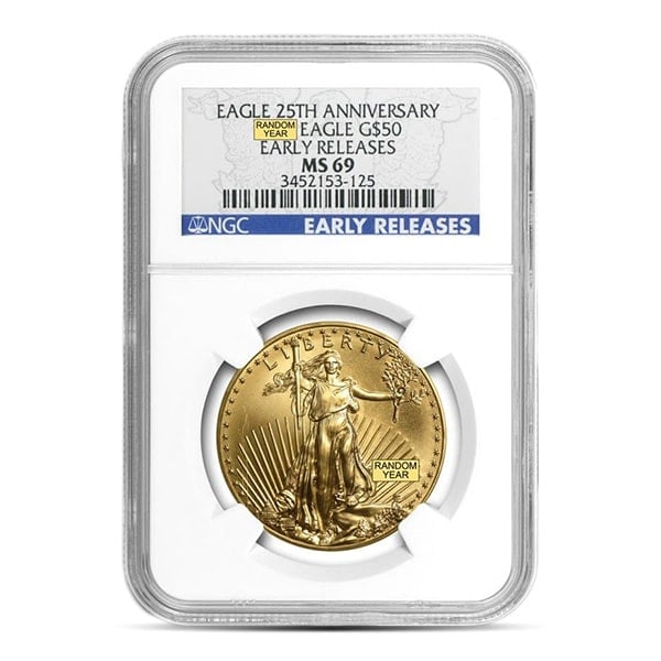 MS69 Graded 1 Troy Oz Gold American Eagle (PCGS / NGC) - RANDOM Dates