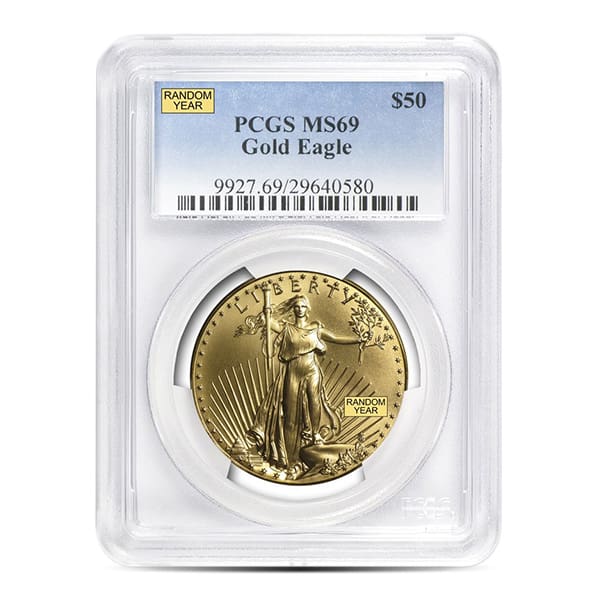 MS69 Graded 1 Troy Oz Gold American Eagle (PCGS / NGC) - RANDOM Dates