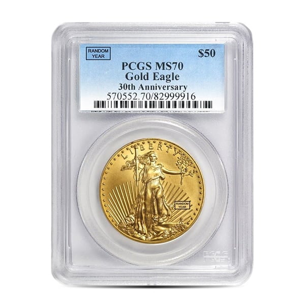 MS70 Graded 1 Troy Oz Gold American Eagle (PCGS / NGC) - RANDOM Dates