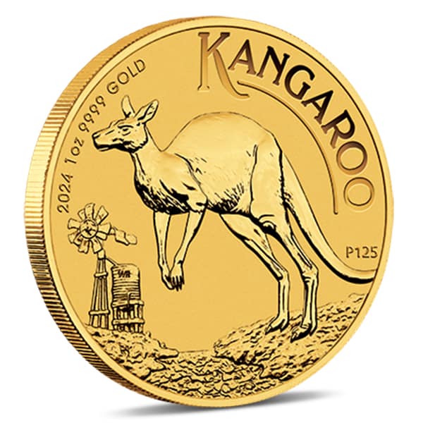 Australian Kangaroo, King Charles III - 1 Troy Oz Gold .9999 Pure (Random Year)